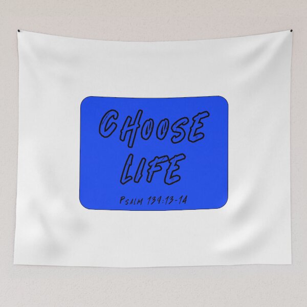 Item preview, Choose Life (Psalms 138:13-14) Blue box rough letters designed and sold by Patrick Chastain.