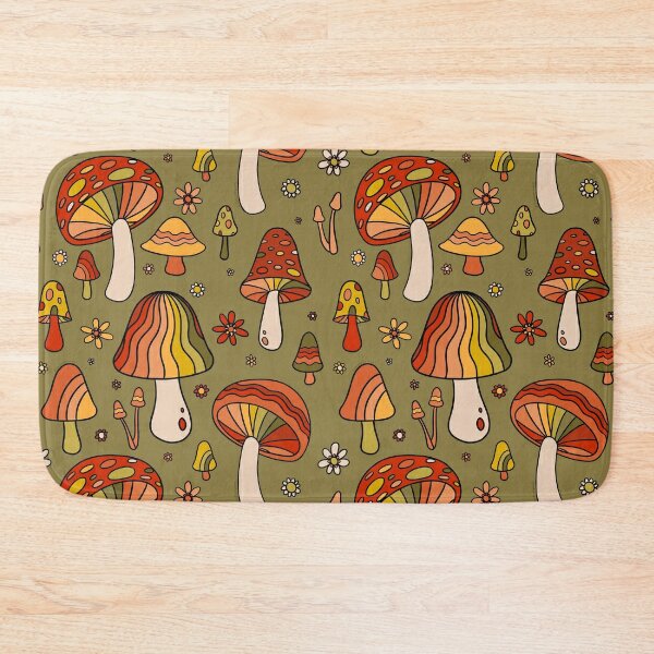 Mushroom Print Bath Mat