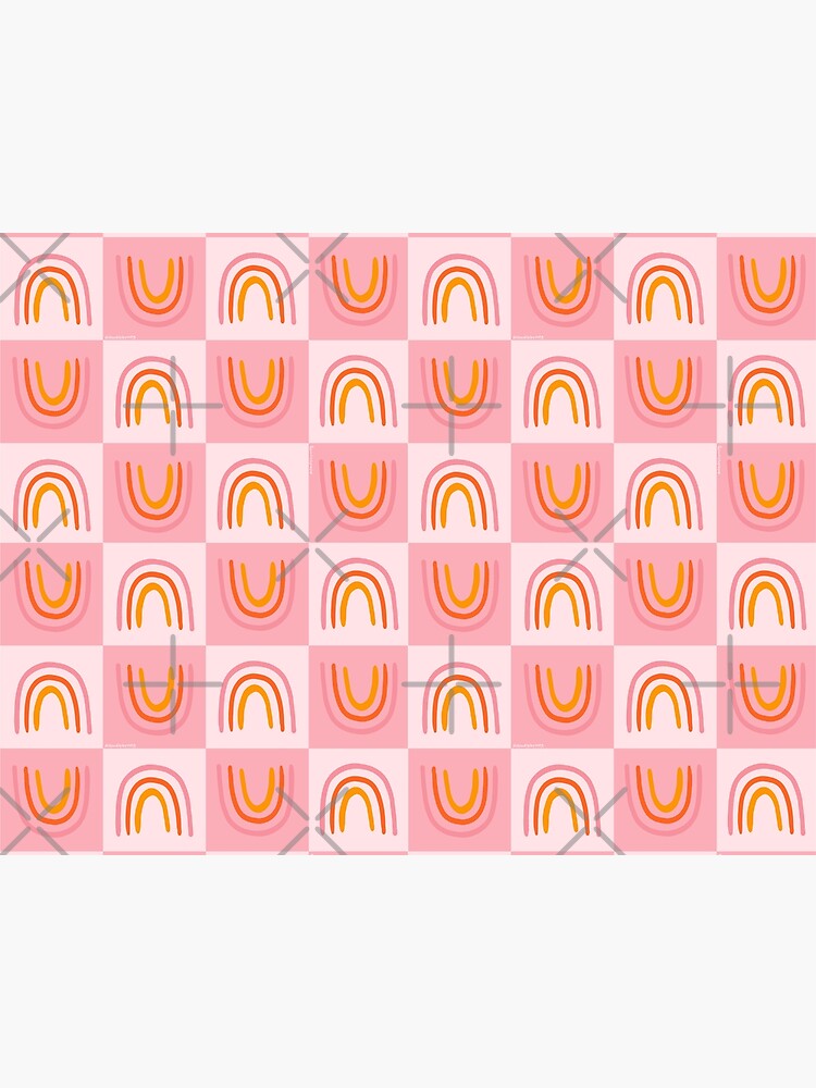 Thumbnail 5 of 5, Pet Mat, Rainbow Checkered Print designed and sold by doodlebymeg.