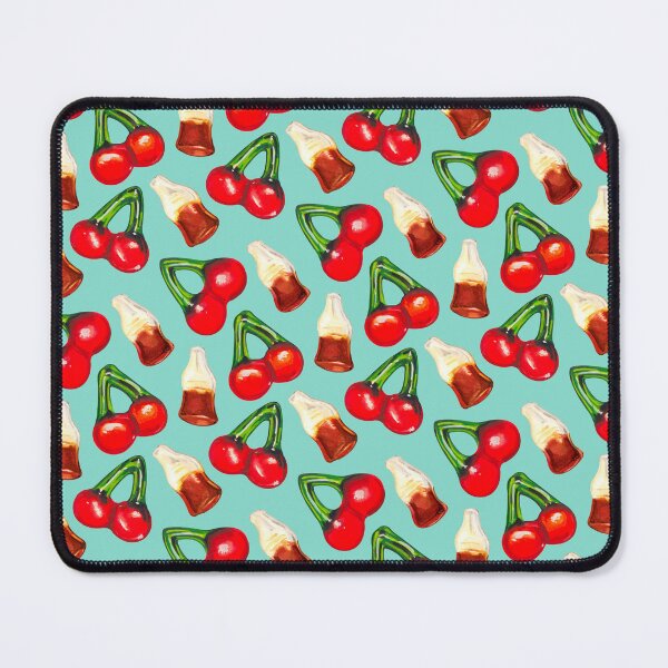 Item preview, Cherry Cola Gummy Candy Pattern - Blue designed and sold by Kelly  Gilleran.