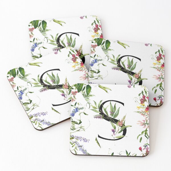 Item preview, Letter S Summer Flowers designed and sold by WildAliceArt.