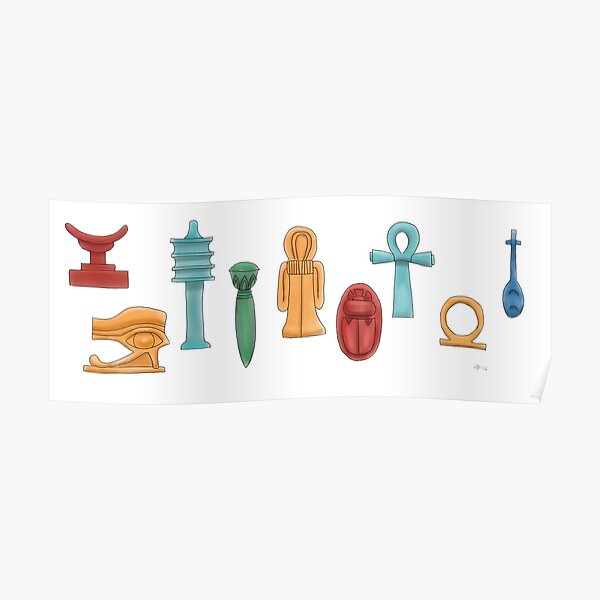 Ancient Egyptian Amulets Poster