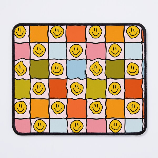 Item preview, Rainbow Smiley Checkered Print designed and sold by doodlebymeg.