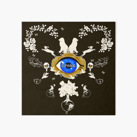 I Dream In Color - Light Silhouettes on Dark Brown Art Board Print