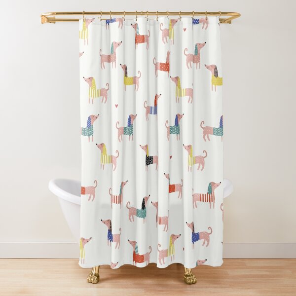 Disover Cute Dachshunds Shower Curtain