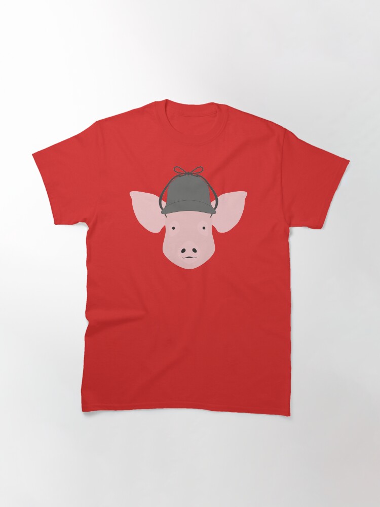 Alternate view of NDVH Pig Wearing a Deerstalker Classic T-Shirt