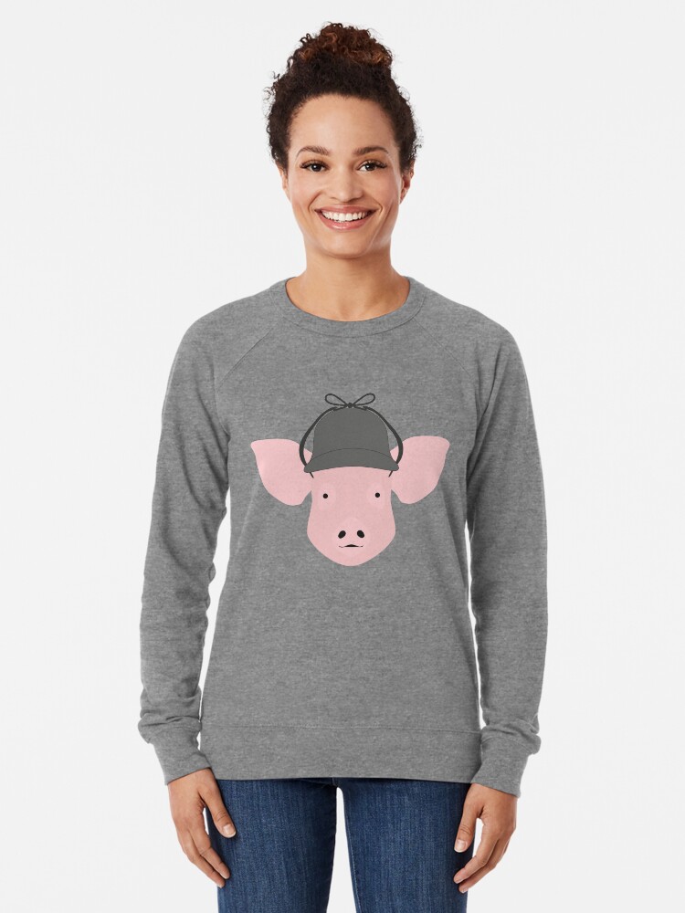 Alternate view of NDVH Pig Wearing a Deerstalker Lightweight Sweatshirt
