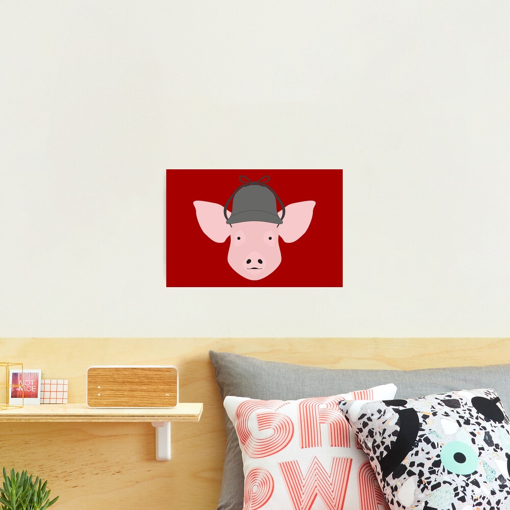 NDVH Pig Wearing a Deerstalker Photographic Print