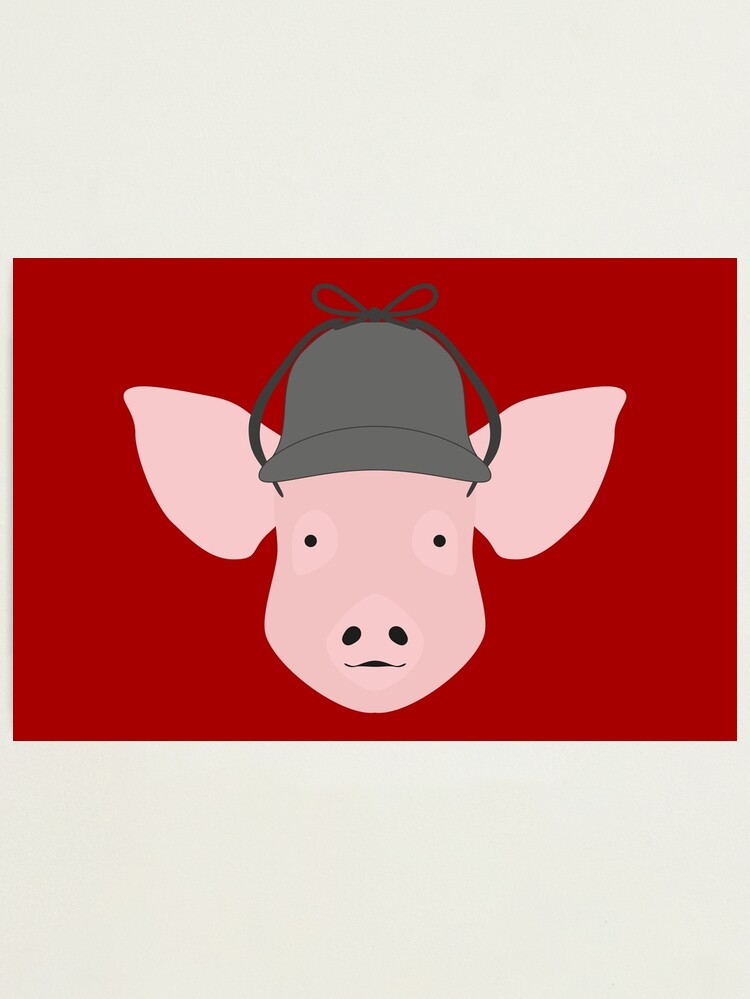 Alternate view of NDVH Pig Wearing a Deerstalker Photographic Print