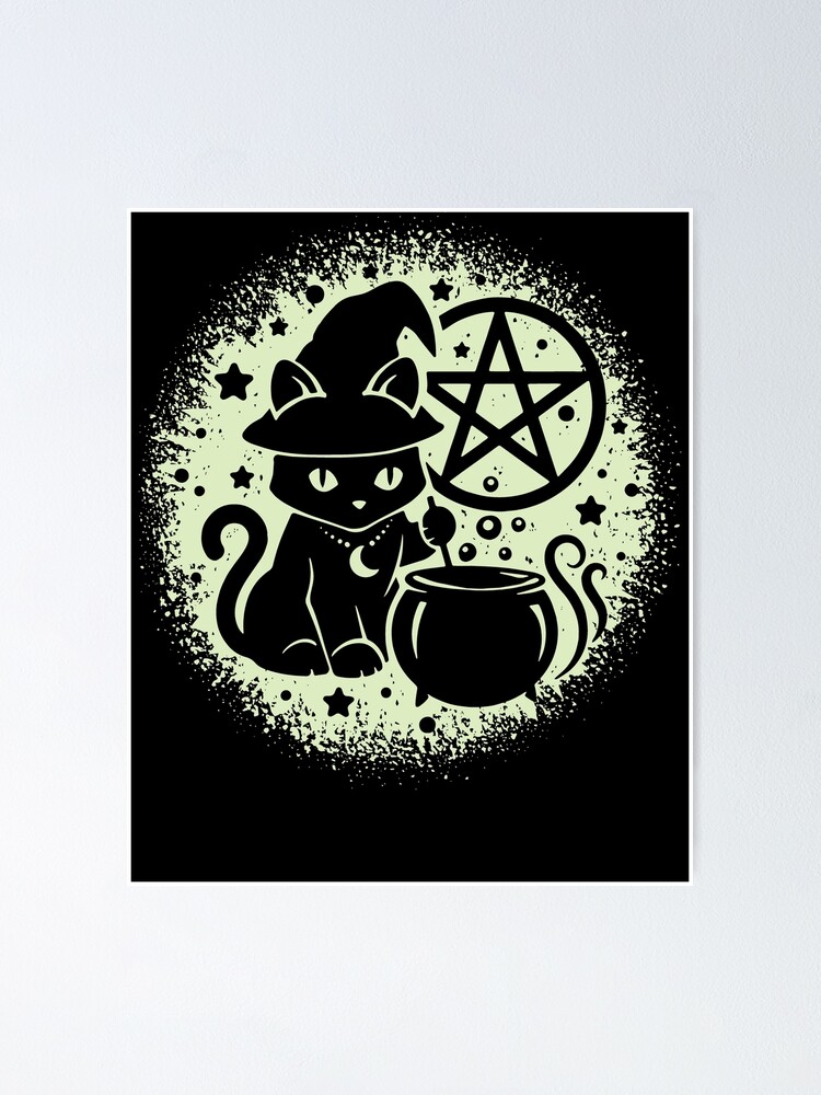 Witch & her Familiar, Black cat Halloween Witchcraft doormat