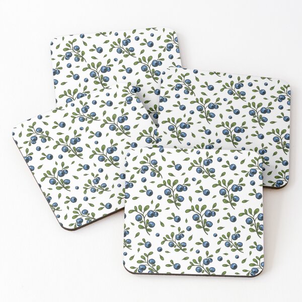 Item preview, Blueberry Fruit Berries and Leaves Pattern designed and sold by silviaol.