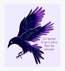"It's Better To Go It Alone" Galaxy Raven Photographic Print