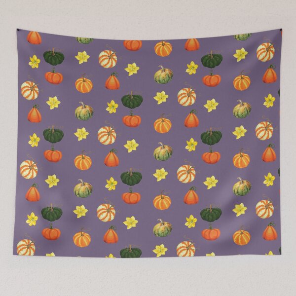 Item preview, Fall Harvest Green and Orange Pumpkins and Pumpkin Flowers designed and sold by silviaol.