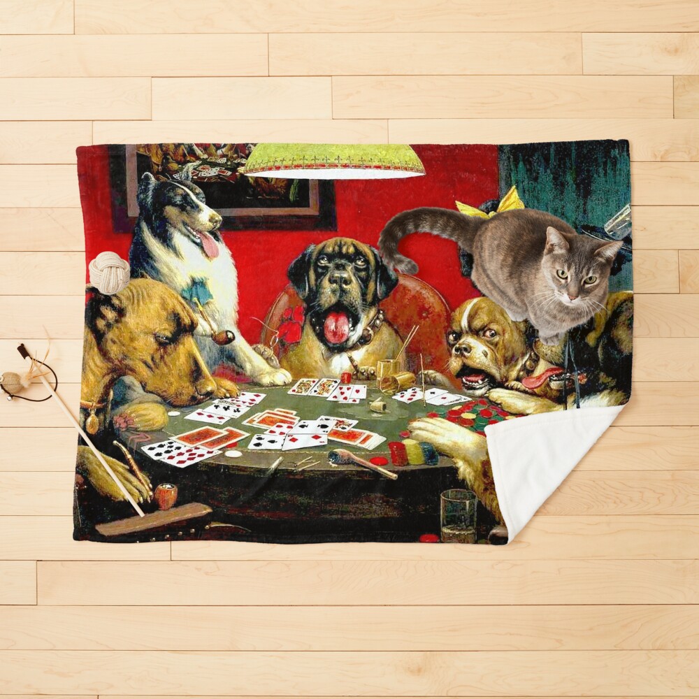 Dog playing poker tapestry hot sale