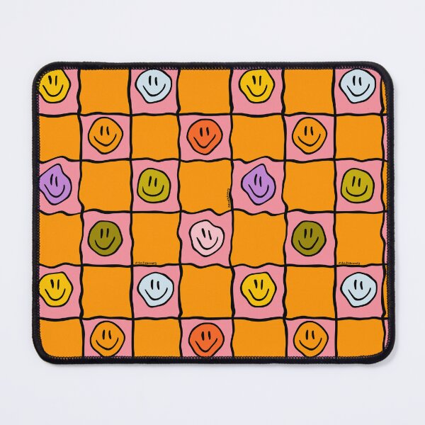 Item preview, Pink Smiley Checkered Print designed and sold by doodlebymeg.