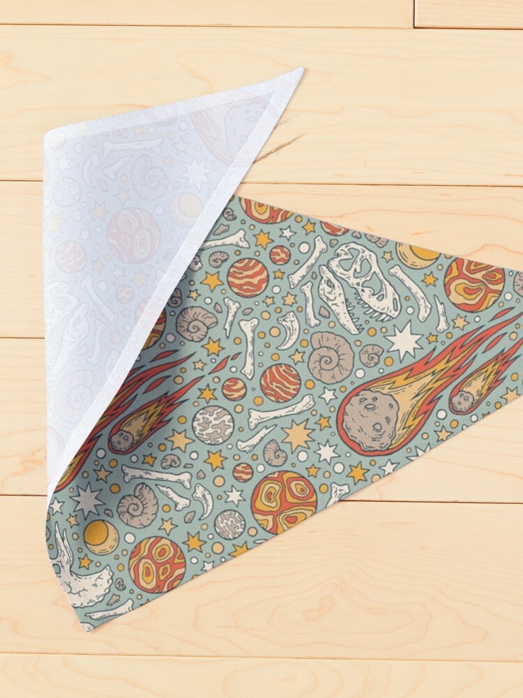 Alternate view of The Asteroid & the Omega || Dinosaur Fossil Space Art Pet Bandana