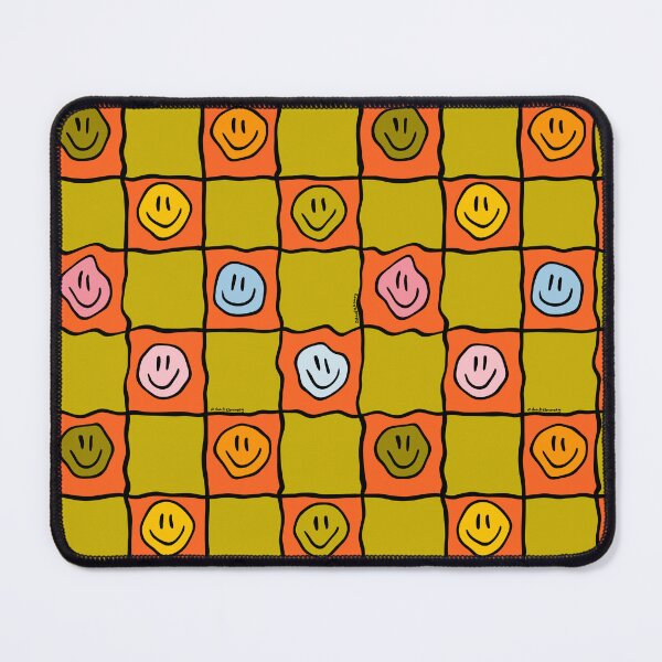 Item preview, Green Smiley Checkered Print designed and sold by doodlebymeg.