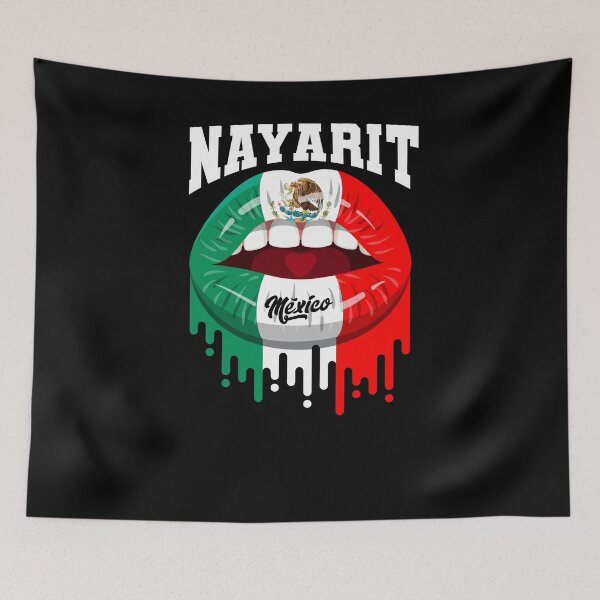 Artikelvorschau, Lippen küssen Nayarit-Mexiko-Flagge entworfen und verkauft von Fr33m4n1111.