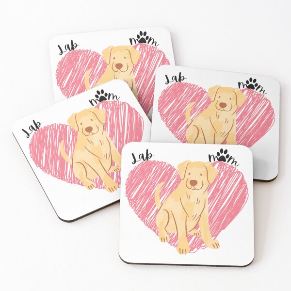 Item preview, Yellow Lab, Lab Mom, pink heart designed and sold by DigitalCutFile.