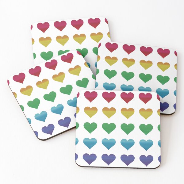 Item preview, Gradient Rainbow Hearts Pattern designed and sold by ThePurpleFrog.