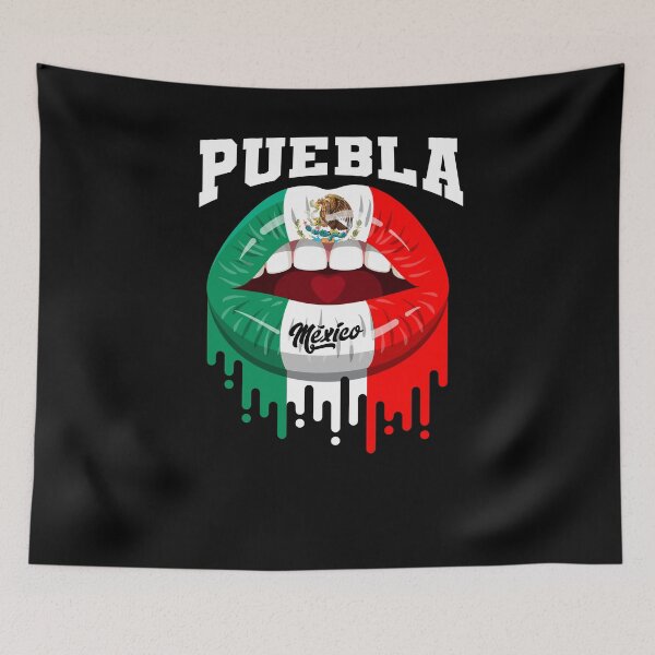 Item preview, Lips Kiss Puebla Mexico Flag designed and sold by Fr33m4n1111.