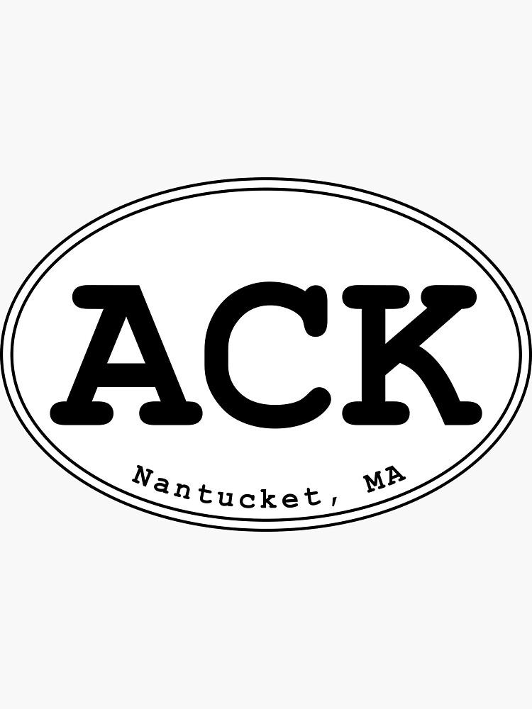 "ACK Nantucket Oval Design" Sticker for Sale by dodgemdesigns Redbubble