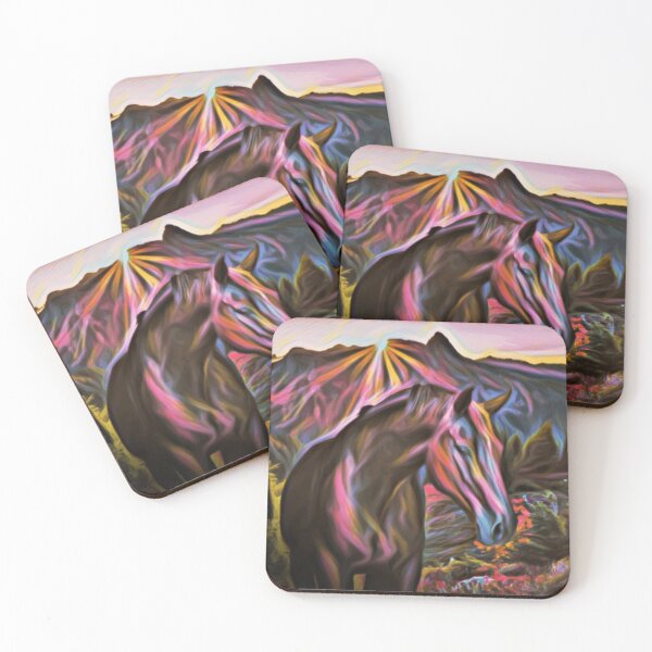 Item preview, Abstract Horse and Mountains at Sunset designed and sold by No1Equestrian.