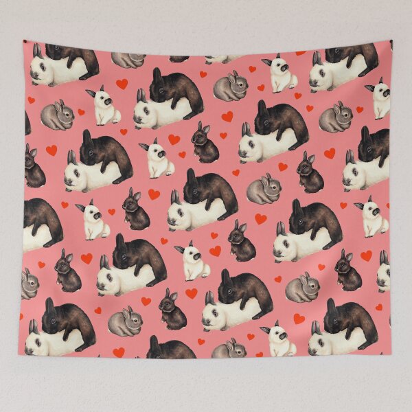 Item preview, Valentine Rabbits Multiply Pattern designed and sold by Kelly  Gilleran.