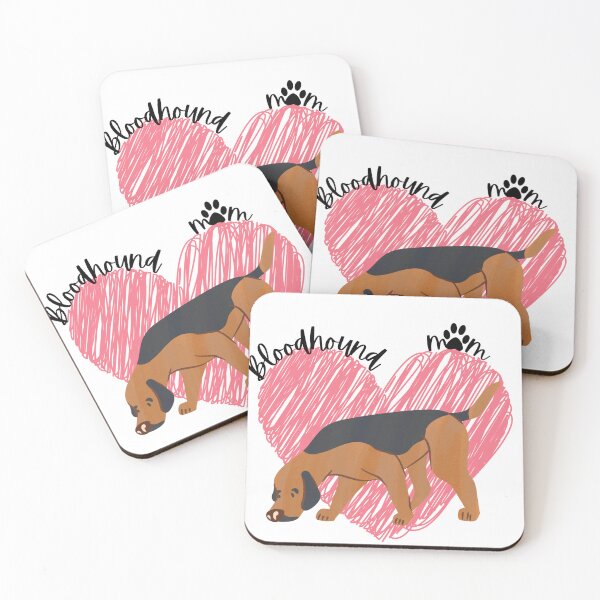 Aperçu de l'œuvre Bloodhound Mom, Bloodhound, coeur rose, empreinte de patte créée et vendue par DigitalCutFile.