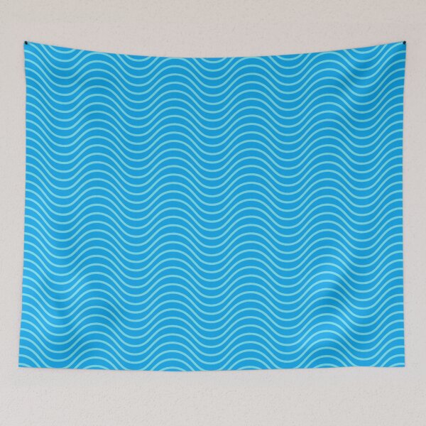 Item preview, Op Art Simple and Clean Pattern Blue Wavy Lines Pattern designed and sold by CattlettArt.