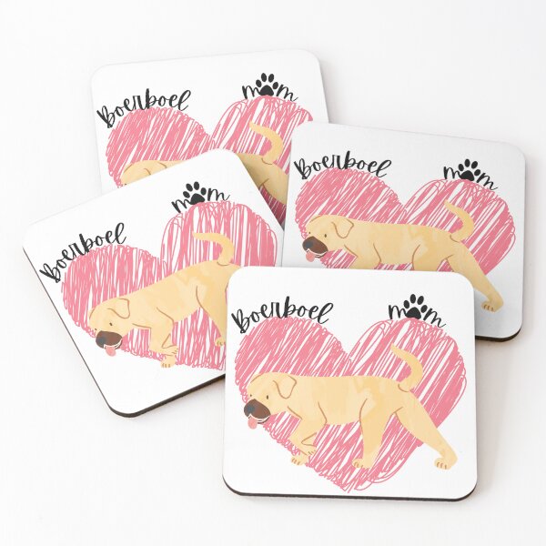 Item preview, Boerbel Mom, Boerboel in front of a pink heart, paw print designed and sold by DigitalCutFile.