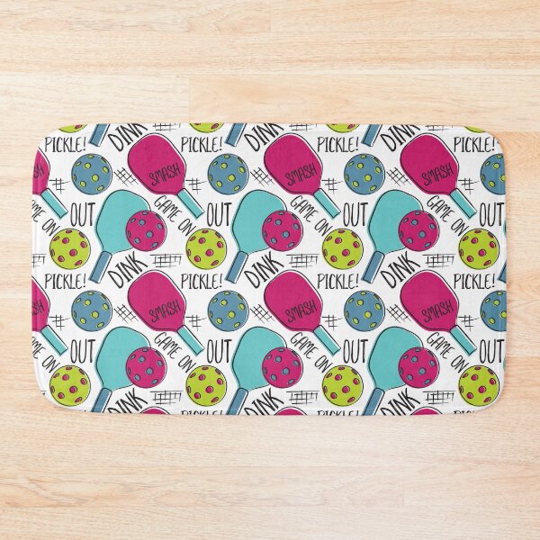 Item preview, Pickleball Pattern of Graphic Illustration Blue Lime and Magenta designed and sold by whyitsme.