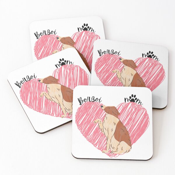 Item preview, Borzoi Mom, Borzoi, pink heart, paw print designed and sold by DigitalCutFile.
