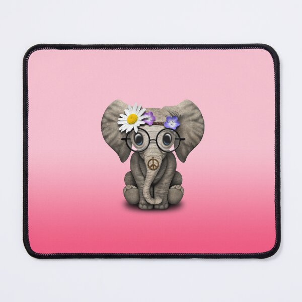 Item preview, Cute Baby Elephant Hippie on Pink designed and sold by JeffBartels.