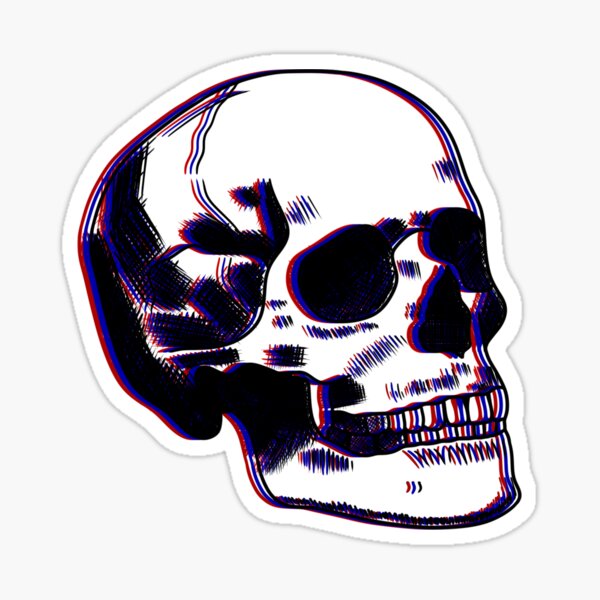 3d Skull Stickers for Sale
