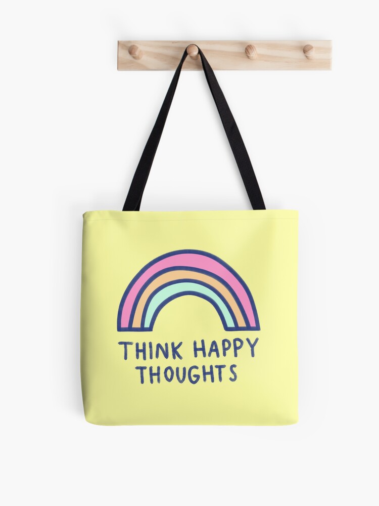 Canvas Metallic Trimmed Tote Bag - Happy Thoughts Gifts
