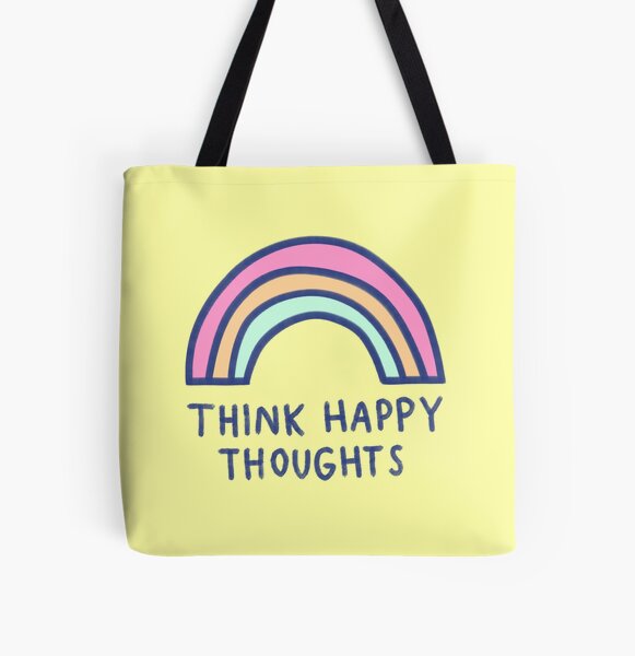 Canvas Metallic Trimmed Tote Bag - Happy Thoughts Gifts