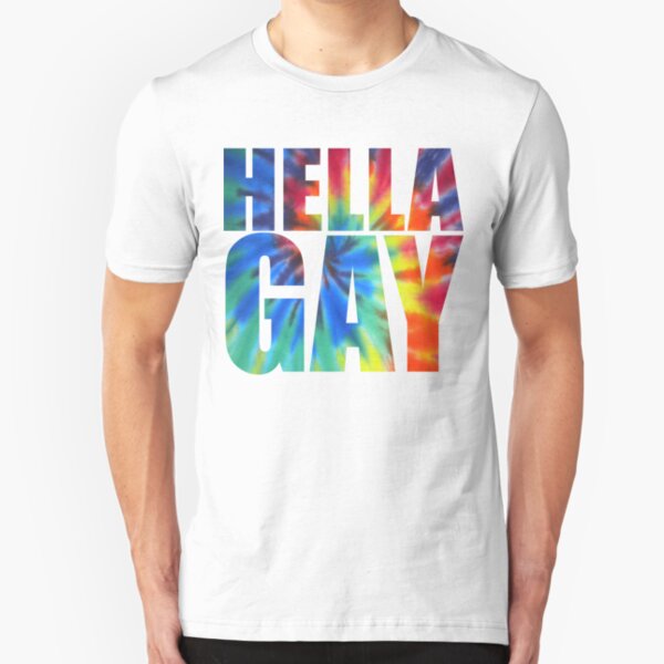 Hella Gay - rainbow Slim Fit T-Shirt