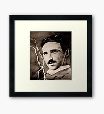 Lámina enmarcada Nikola TESLA - sepia