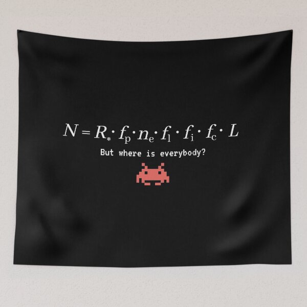 Item preview, Drake equation with Enrico Fermi, "But where is everybody?" - Physics Nerd, Exobiology, Alien Civilizations, Intelligent Life designed and sold by jadedscientist.