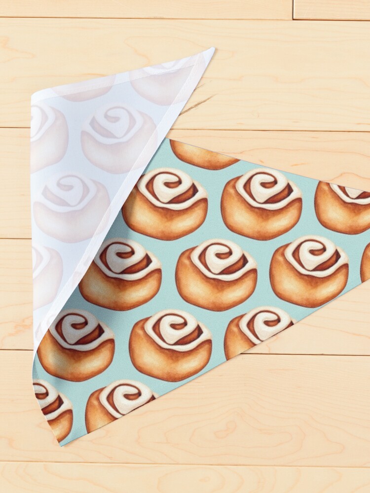 Thumbnail 4 of 6, Pet Bandana, Cinnamon Roll Pattern - Blue designed and sold by Kelly Gilleran.