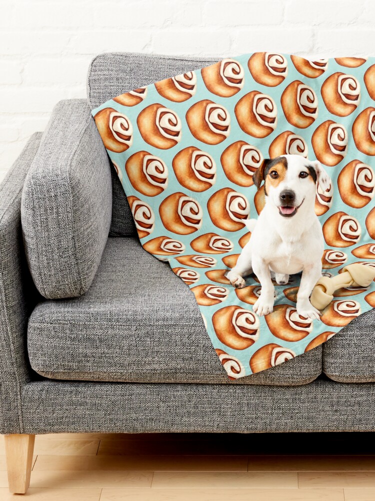 Alternate view of Cinnamon Roll Pattern - Blue Pet Blanket