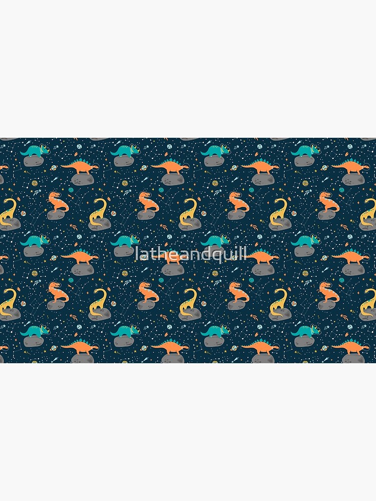 Dinosaurs Floating on an Asteroid by latheandquill