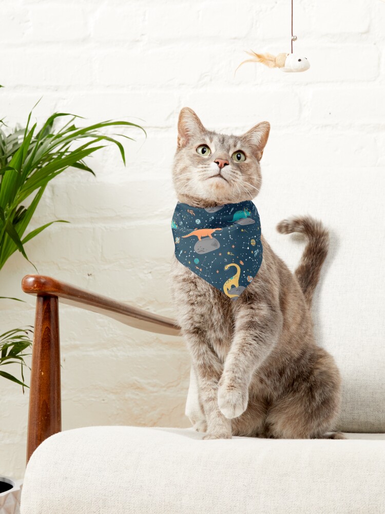 Alternate view of Dinosaurs Floating on an Asteroid Pet Bandana