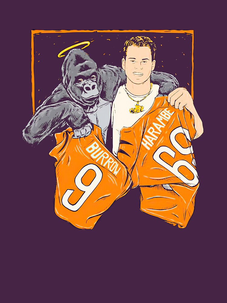 Joe burrow close with harambe the cincinnati bengals shirt, hoodie, sweater,  long sleeve and tank top