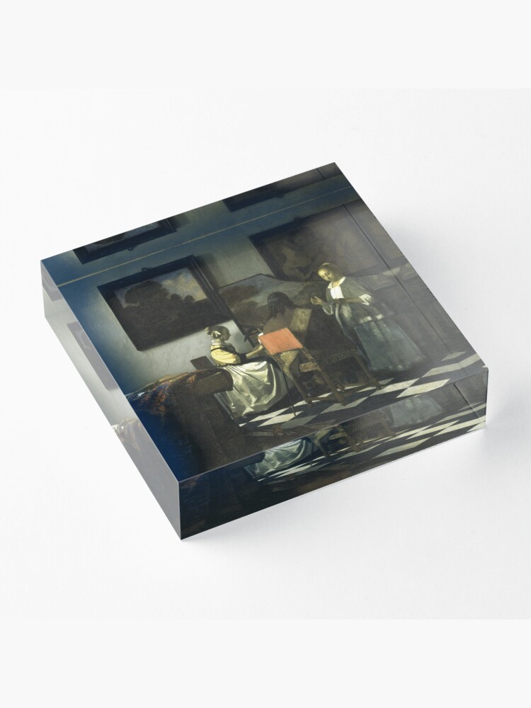 Alternate view of Stolen Art - The Concert by Johannes Vermeer Acrylic Block