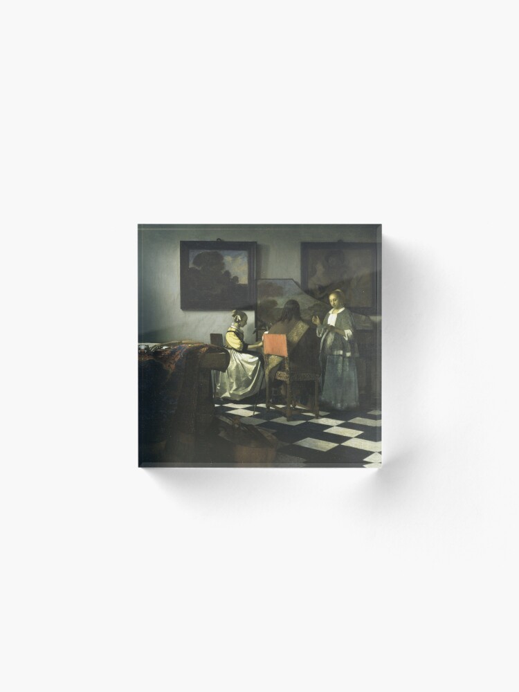 Alternate view of Stolen Art - The Concert by Johannes Vermeer Acrylic Block