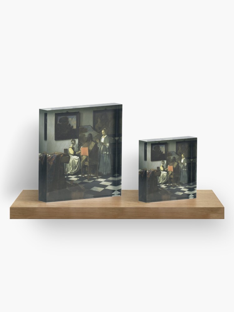 Alternate view of Stolen Art - The Concert by Johannes Vermeer Acrylic Block