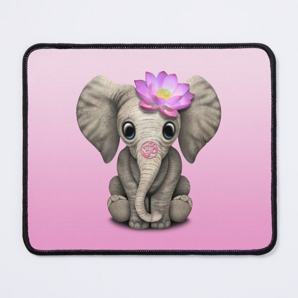 Item preview, Zen Elephant with Pink Yoga Om Symbol designed and sold by JeffBartels.