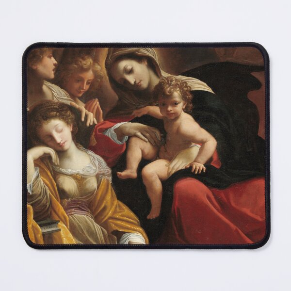 Item preview, The Dream of Saint Catherine of Alexandria | Lodovico Carracci | 1593 Renaissance Christian Print designed and sold by CJET.